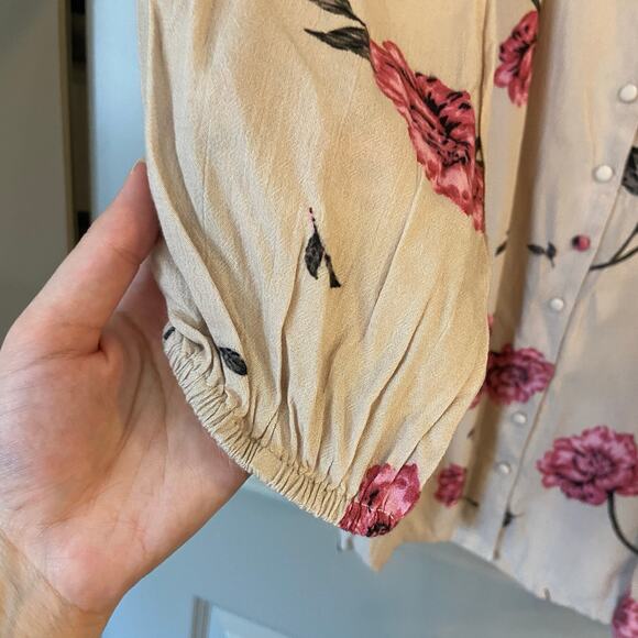 Amuse Society Easy On The Eyes Dress Women’s Small Cream Pink Floral NWT - Picture 10 of 14